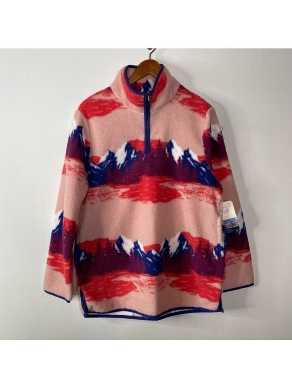 Mountain And Isles 1/4 Zip Pullover Fleece Pink Red Small NWT - Picture 7 of 7